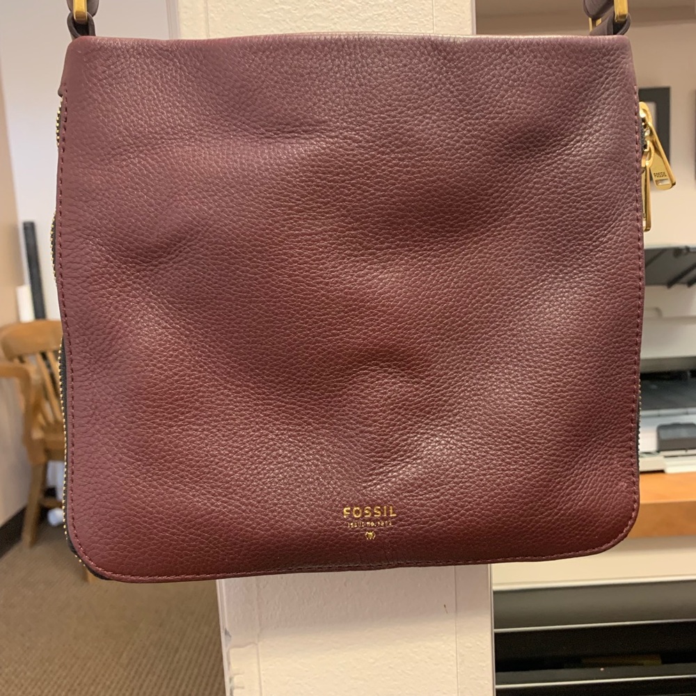 Fossil Preston Crossbody maroon